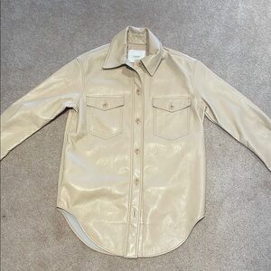 Aritzia Beige Leather Jacket